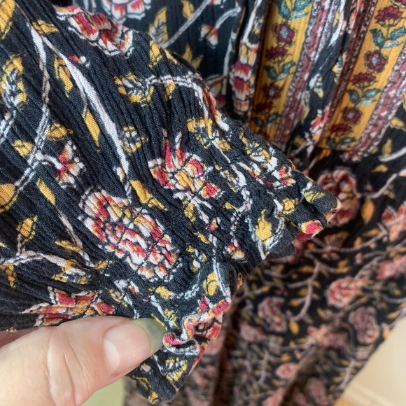 Knox Rose Plus Size XXL Maxi Tiered Dress Floral Tie Boho Cottagecore Prairie - Picture 3 of 11